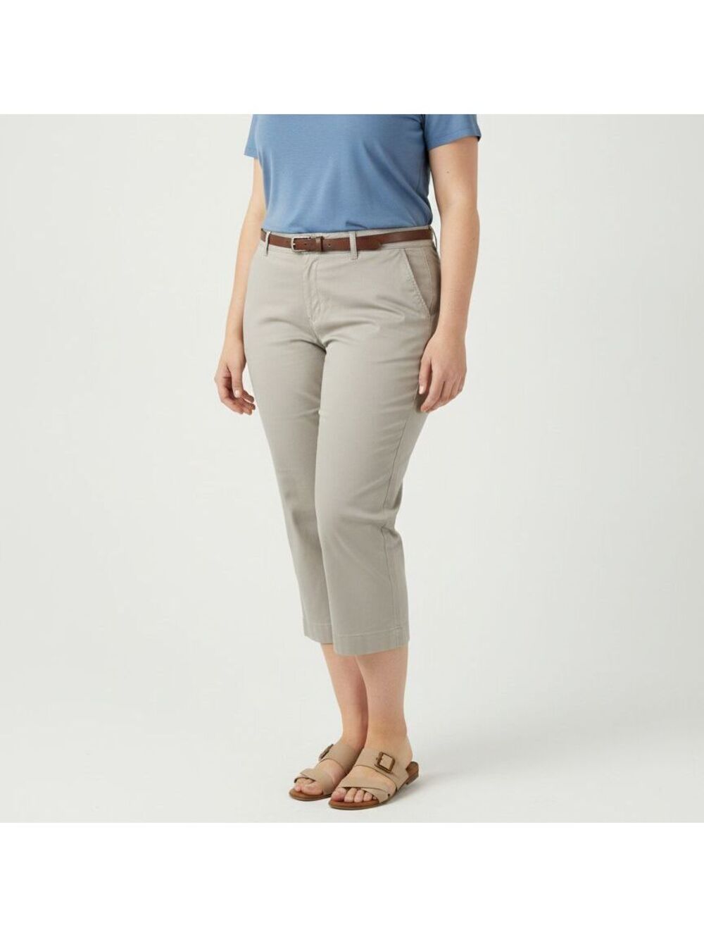NWT Lane Bryant Girlfriend Crop Pants in Neutral Khaki Tan, Size 26
